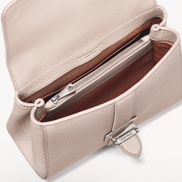 Aspinal of London Lottie Shoulder Bag in Soft Taupe Pebble - Picture 8 of 16